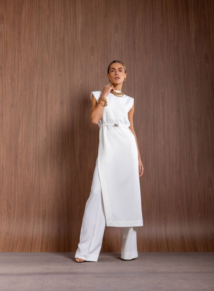 BLUSA TUNICA KEY OFF WHITE - Imagem 1