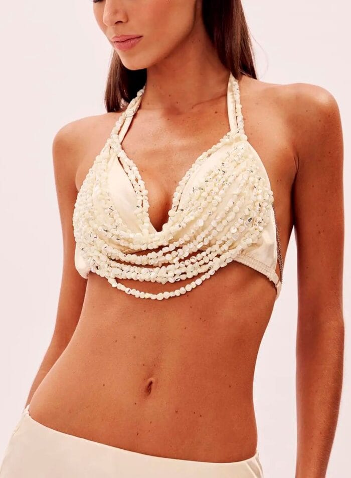 CONJUNTO TOP E SAIA AGATHA BEGE LEBLANC - Imagem 4