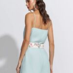 CONJUNTO BLUSA ALCAS SHORT CREPE MUNIQUE ACQUA