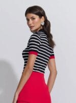 BLUSA POLO LISTRAS TRICOT NAVY - Imagem 3