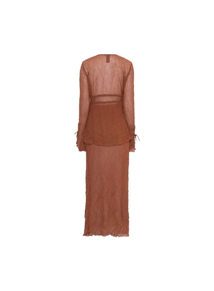 CONJUNTO BLUSA/SAIA CLARA MARROM DROME - Imagem 5