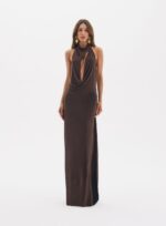 VESTIDO LIGIA MARROM BEATEN BROWN