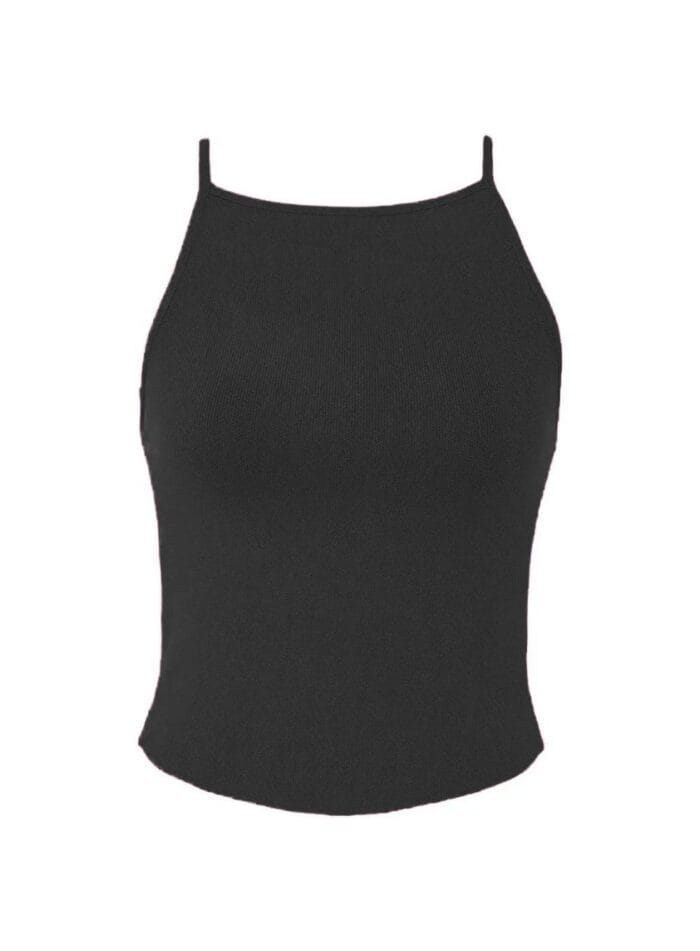 REGATA DECOTE RETO TRICOT PRETO - Imagem 1