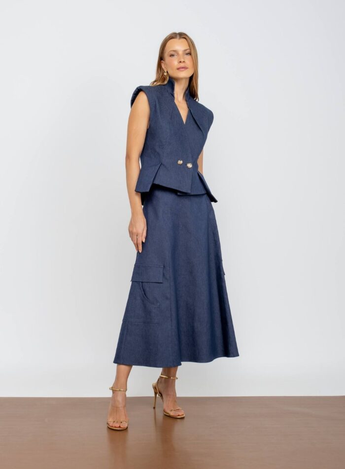 SAIA MIDI CECILIE DENIN - Imagem 1