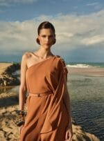 VESTIDO OMBRO SO MANGA FARTA ENVELOPE CANELA - Imagem 2