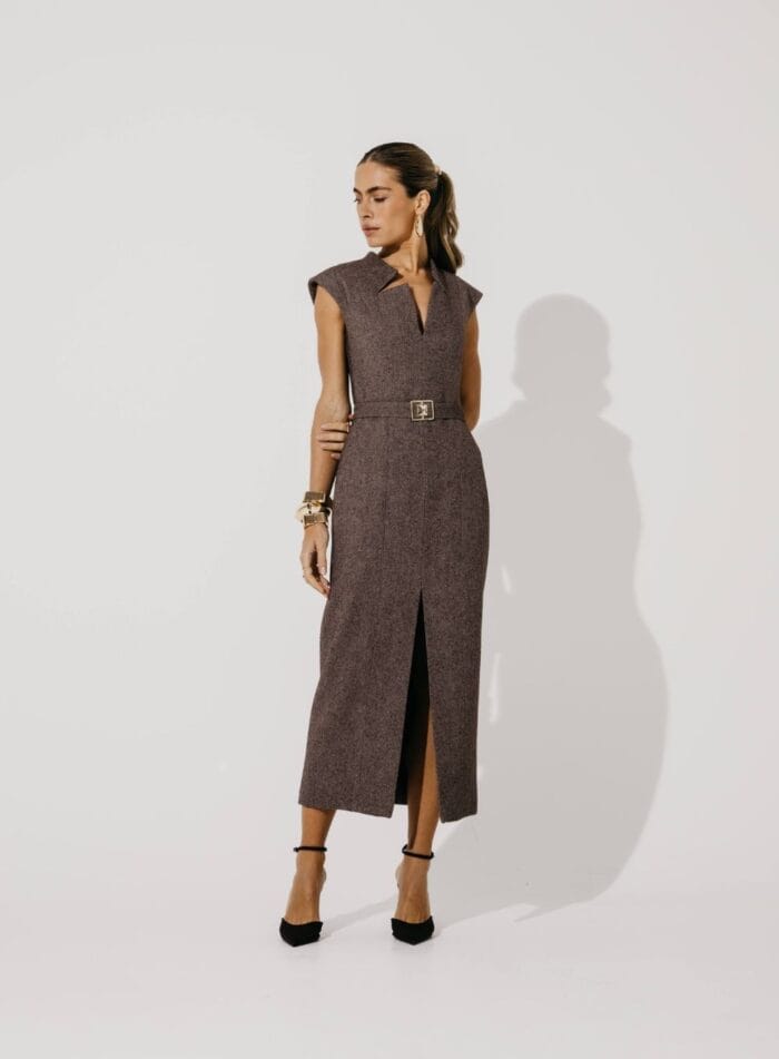 VESTIDO MIDI TESSA BELGA - Imagem 1