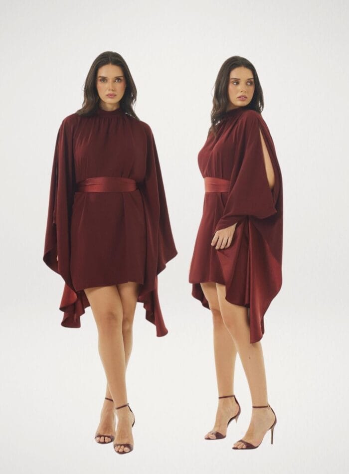 VESTIDO PATRICIA  ARMORIAL BORDEAUX - Imagem 3