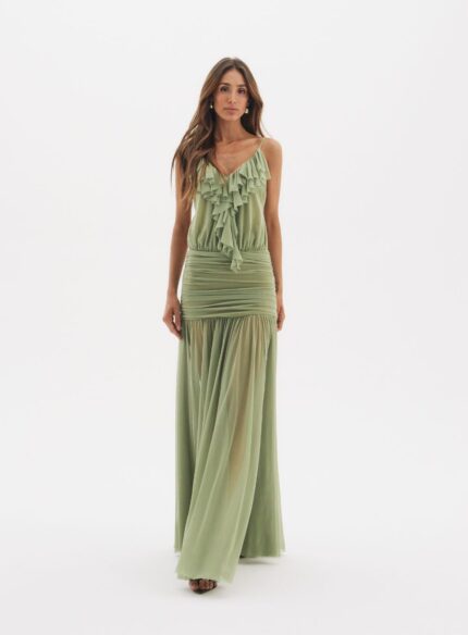 VESTIDO TULE GABRIELA VERDE SLOTY
