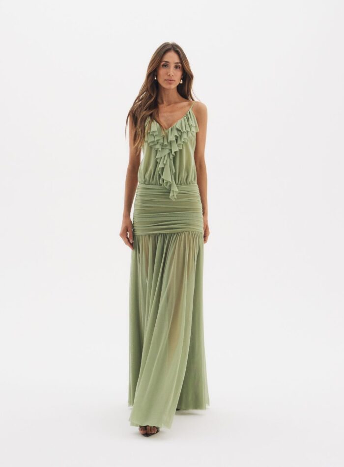 VESTIDO TULE GABRIELA VERDE SLOTY - Imagem 1