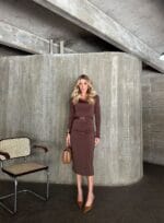 VESTIDO MIDI MANGA LONGA DORA CHOCO - Imagem 5