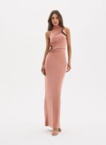 VESTIDO JANINE MARROM BOTANIC