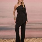 CONJUNTO TUNICA UM OMBRO SO E CALCA PRETO