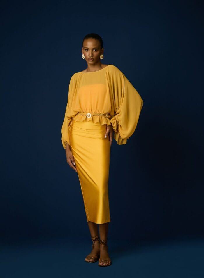 SAIA MIDI NICKI GOLDEN YELLOW - Imagem 2