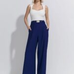 CALCA WIDE LEG CINTO ALFAIATARIA COLORS MARINHO