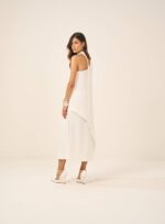 VESTIDO CREPE FENDA PLISSADO VANILA - Imagem 2