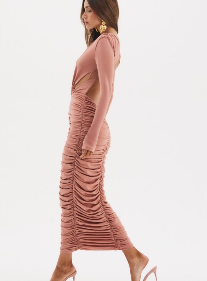 VESTIDO MARIANA MARROM BOTANIC - Imagem 4
