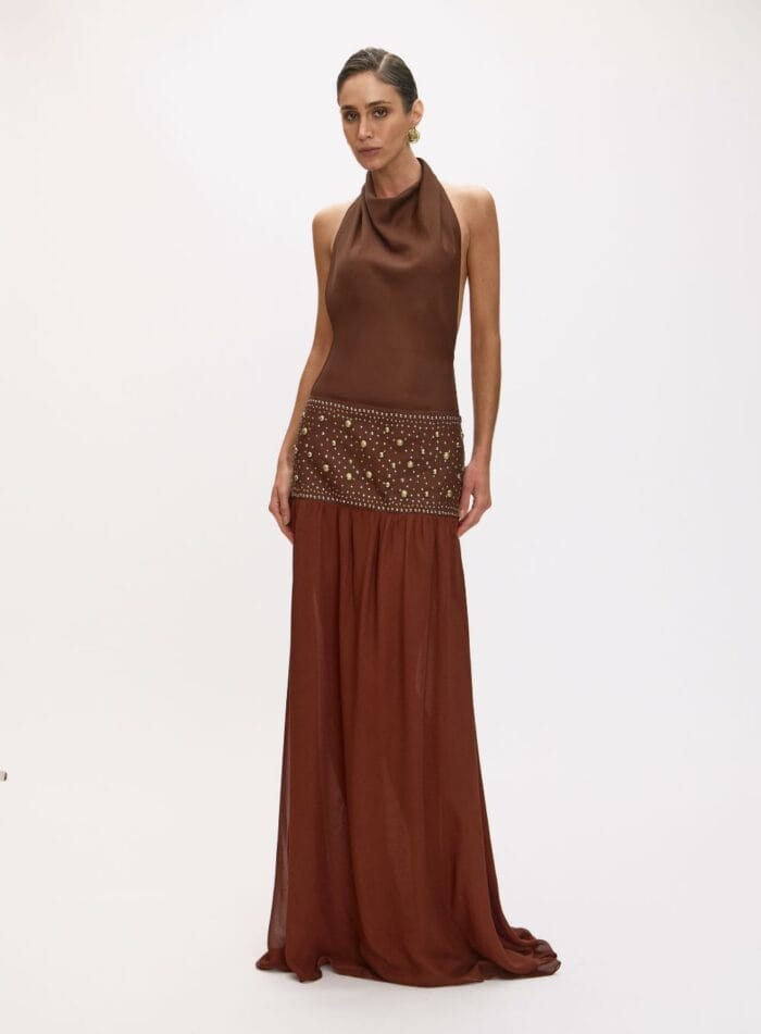 VESTIDO CARRIE MARROM BEATEN BROWN - Imagem 1