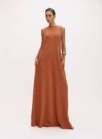 VESTIDO BEATRICE MARROM BOTANIC