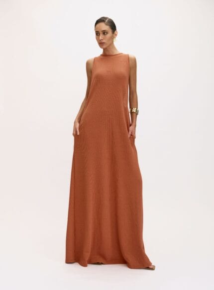 VESTIDO BEATRICE MARROM BOTANIC