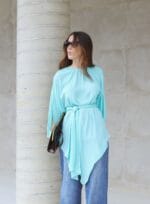 BLUSA LETICIA ORIGEM SALINA AZUL MAR