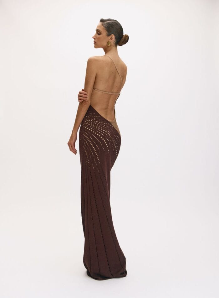 VESTIDO TRICO LAWRIE MARROM ANIS - Imagem 4