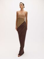 VESTIDO TRICO LAWRIE MARROM ANIS