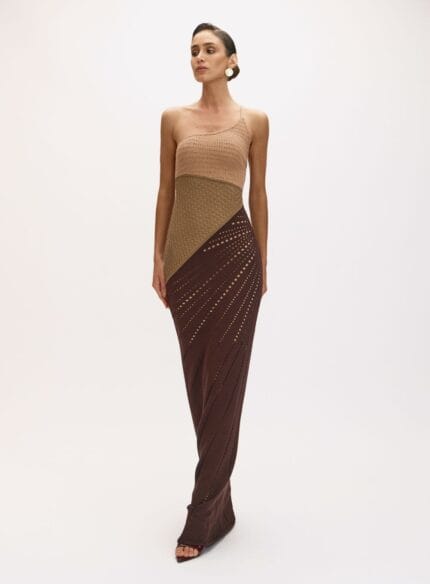 VESTIDO TRICO LAWRIE MARROM ANIS
