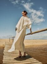 VESTIDO MANGA FARTA CREPE C/ TRANSPARENCIA OFF WHITE - Imagem 2