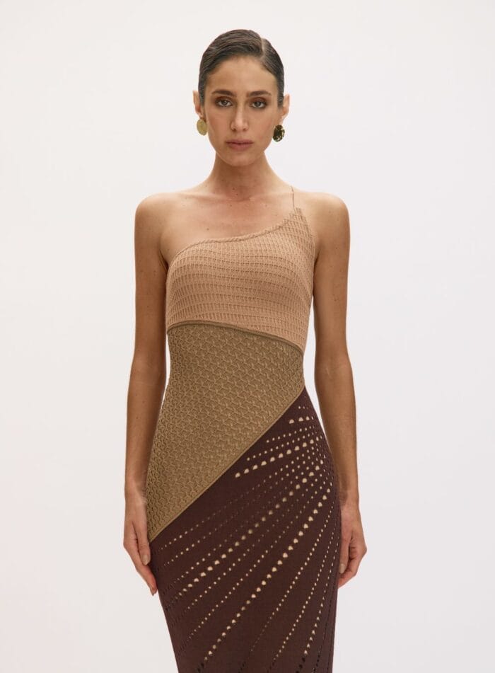 VESTIDO TRICO LAWRIE MARROM ANIS - Imagem 3