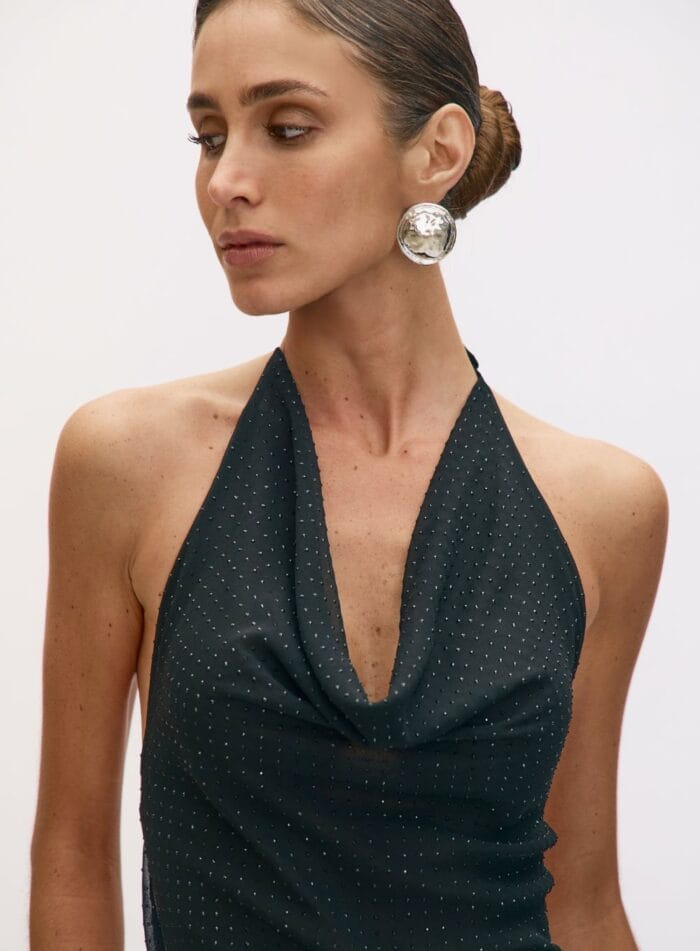 VESTIDO COM APLICACAO SRITALA PRETO - Imagem 2