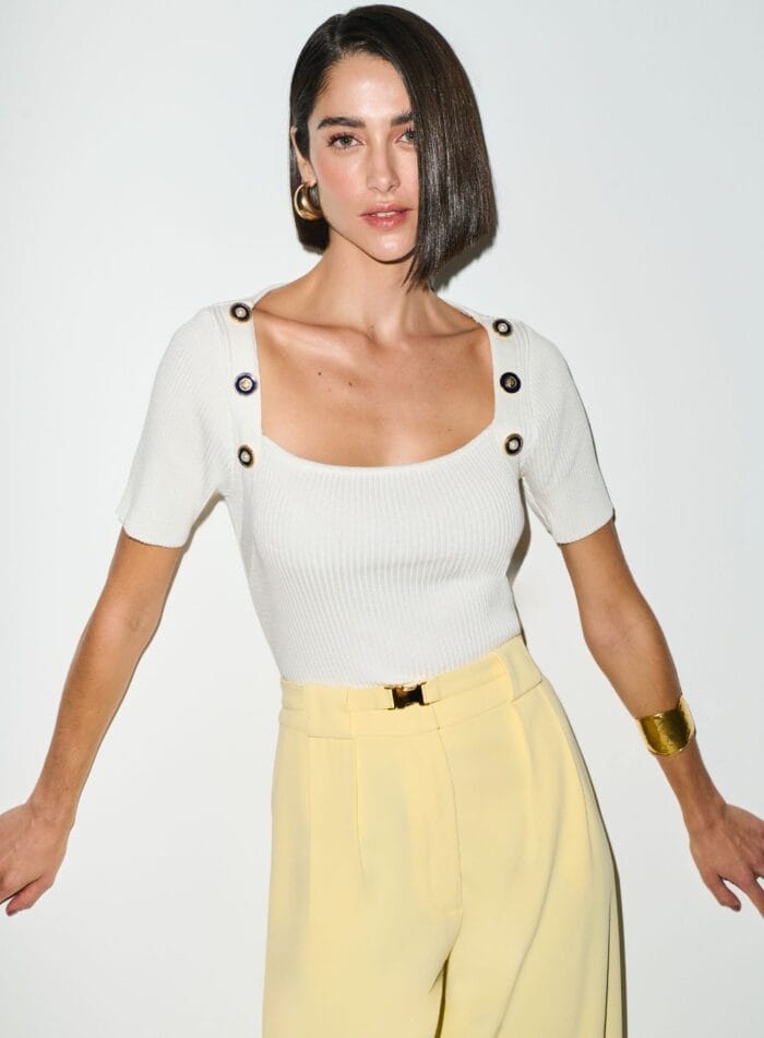 CALCA WIDE COM CINTO AMARELO - Imagem 2