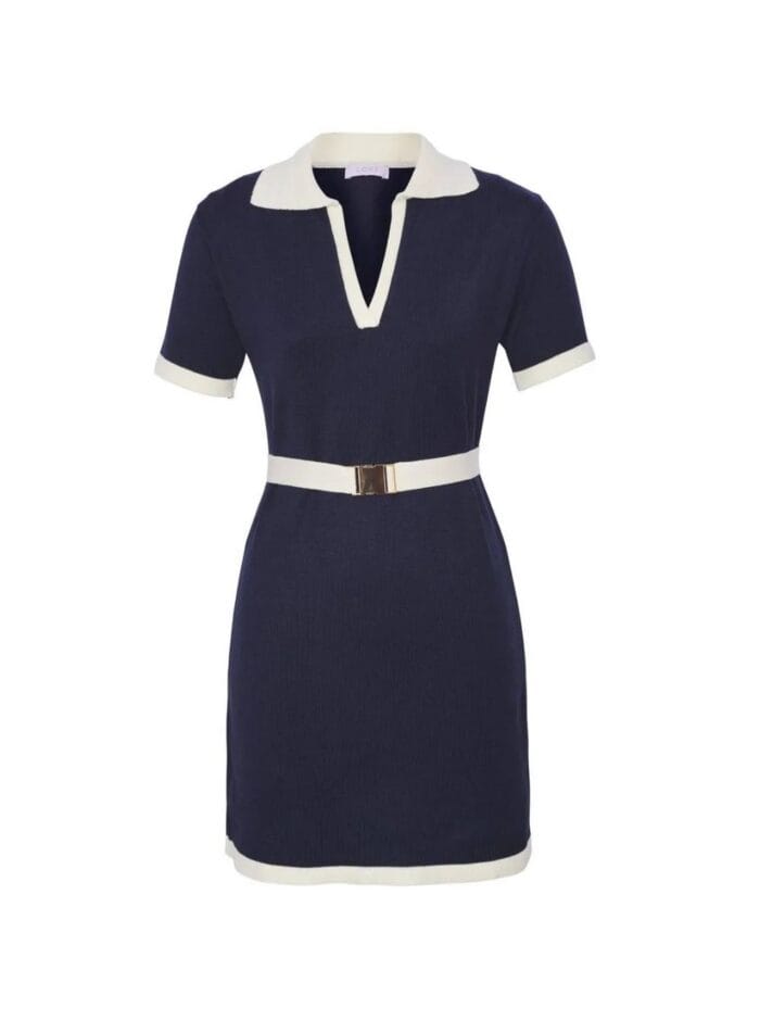 VESTIDO CURTO POLO TRICOT MARINHO - Imagem 3