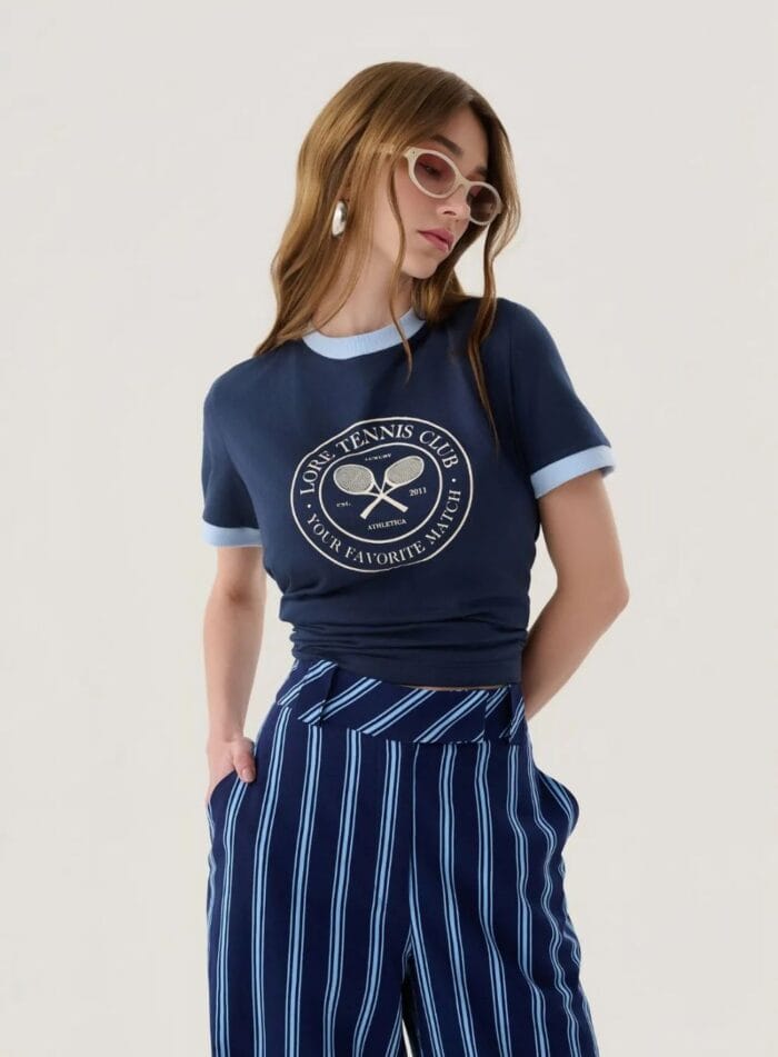 T-SHIRT LORE TENNIS CLUBE MARINHO - Imagem 1