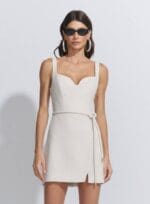 VESTIDO CURTO DETALHE CINTO LINEN CASUAL NATURAL