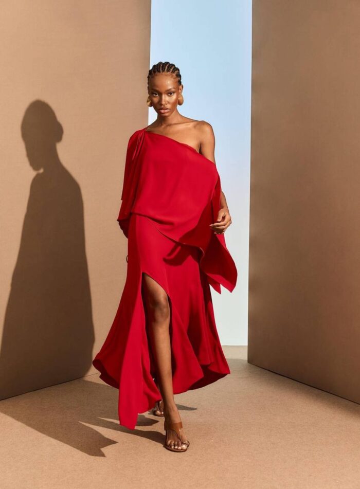 BLUSA CREPE OMBRO A OMBRO VERMELHO - Imagem 2