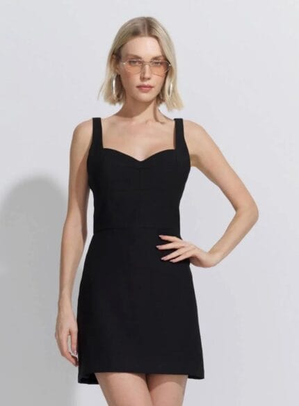 VESTIDO CURTO RECORTES COLORS PRETO