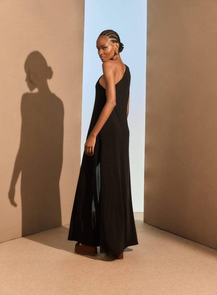 VESTIDO JERSEY OMBRO SO FIVELA PRETO - Imagem 2