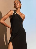 VESTIDO JERSEY OMBRO SO FIVELA PRETO - Imagem 3