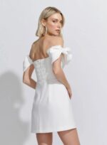 VESTIDO CURTO OMBRO A OMBRO LACOS ALFAITARIA TWILL OFF WHITE - Imagem 2