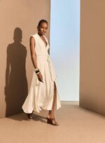 VESTIDO LONGUETE COSTAS VAZADA OFF WHITE - Imagem 2