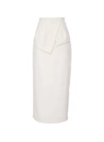 SAIA MIDI PEPLUM CREPE ELEGANCE  OFF WHITE - Imagem 3