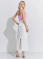 SAIA MIDI PEPLUM CREPE ELEGANCE  OFF WHITE - Imagem 2
