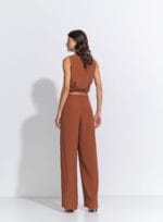 CONJUNTO BLUSA DETALHE ALCA WIDE LEG CREPE VOGUE CACAU - Imagem 2