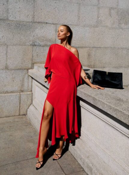 BLUSA CREPE OMBRO A OMBRO VERMELHO