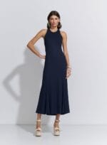 VESTIDO MIDI NEO RIB MARINHO
