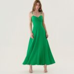 VESTIDO MIDI METAL ALCA VERDE
