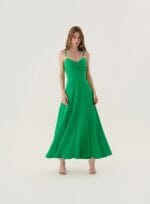 VESTIDO MIDI METAL ALCA VERDE