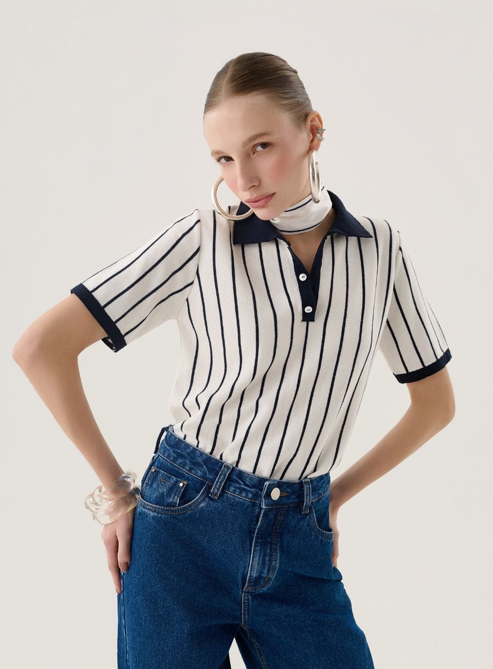 2cbbc3cf930a18899e4037aa32558352.jpg BLUSA POLO LISTRADA MARINHO - Imagem 1