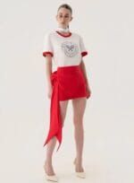 SAIA CURTA LACO VERMELHO