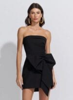 VESTIDO CURTO MAXI LACO ALFAIATARIA VISCO PRETO